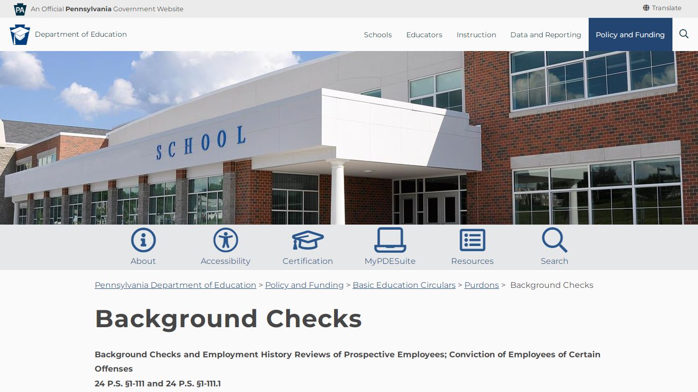 Background Checks - Department of Education